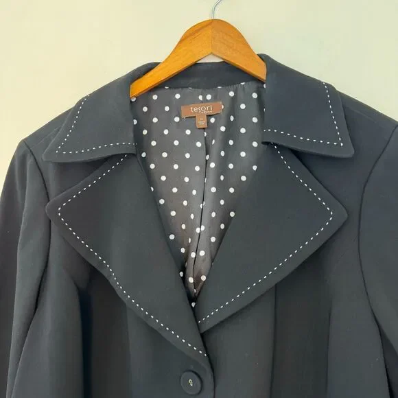 Tesori Women's Plus Black Coat Blazer Size 2X - Picture 2 of 6